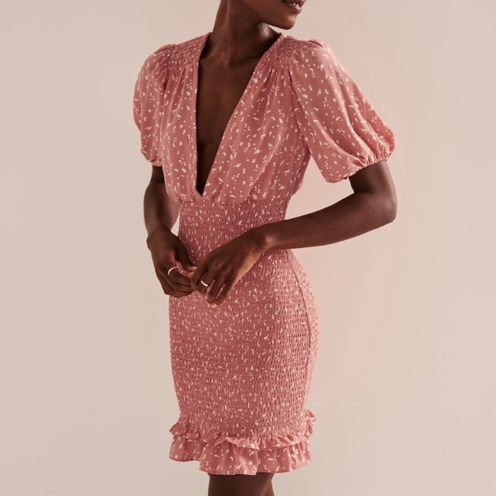 Abercrombie smocked waist mini dress